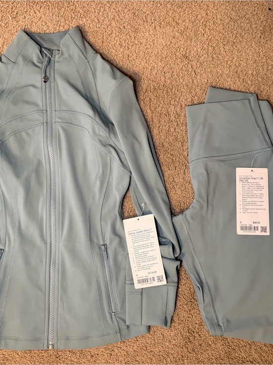 lululemon athletica Other - lululemon athletica Crater Blue Full-Zip Jacket and Leggings Set